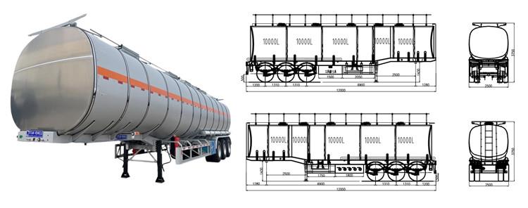 Fuel Transport Stainless Steel Tanker Trailer for Sale in Jamaica Kingston