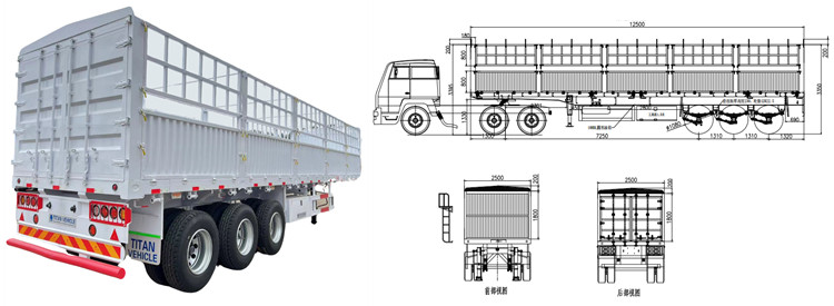 3 Axle 60 Tons Fence Semi Trailer for Sale in Jamaica