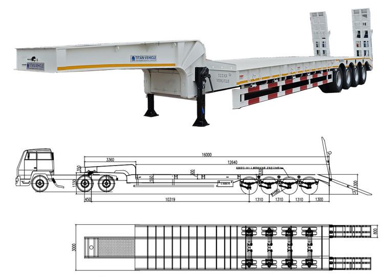 4 Axle 100 Ton Low Bed Trailer for Sale in Jamaica