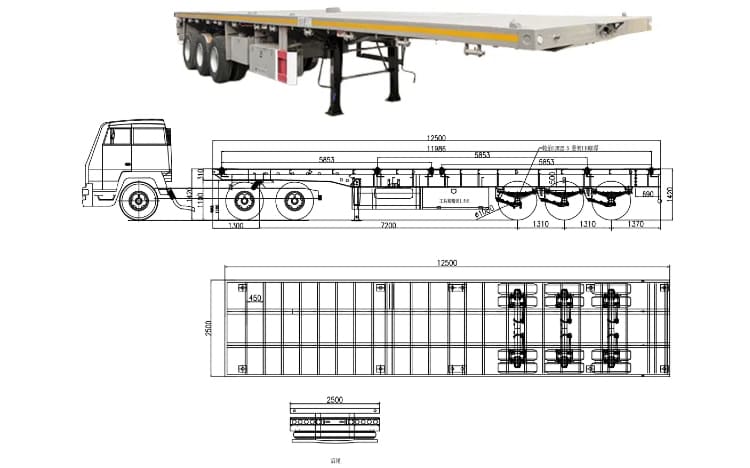 3 Axle 40 Ft Flatbed Trailer for Sale in Jamaica