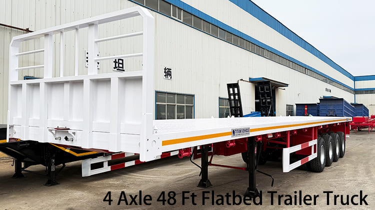 4 Axle 48 Ft Flatbed Trailer Truck for Sale in Jamaica