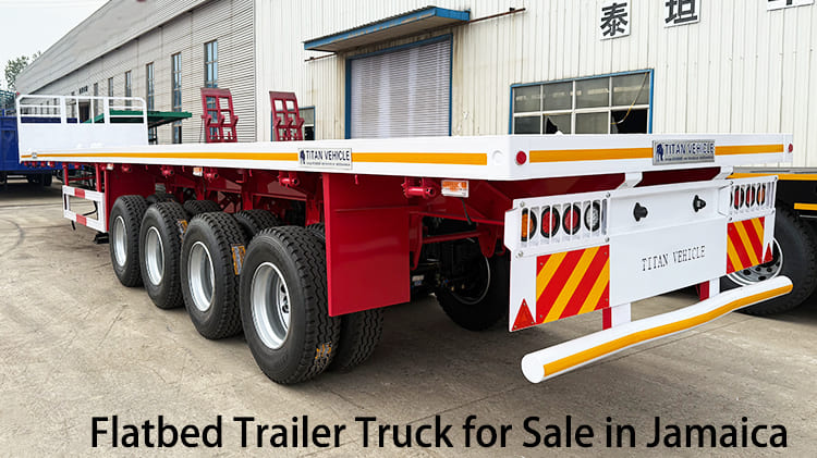 4 Axle 48 Ft Flatbed Trailer Truck for Sale in Jamaica