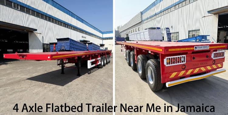 4 Axle 48 Foot Flatbed Trailer for Sale Near Me in Jamaica