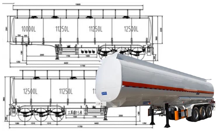 Tri Axle 45000 Liters Fuel Tanker Transport Trailer for Sale in Jamaica