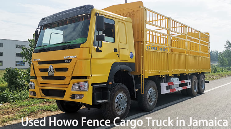 8x4 Used Howo Fence Cargo Truck for Sale in Jamaica