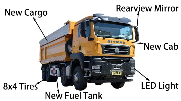 8x4 Second Hand Sinotruk Sitrak G7 Dump Truck for Sale in Jamaica