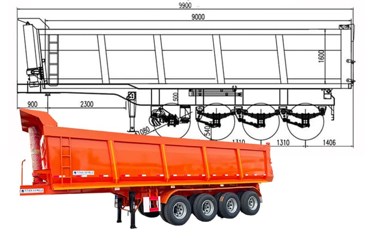 35 CBM Semi Dump Trailers for Sale Near Me | Dumper Trailer for Sale in Jamaica