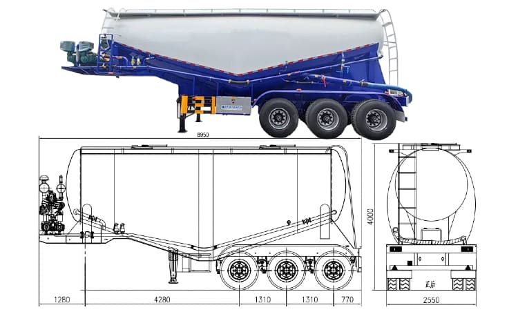 3 Axle 35CBM Cement Bulker Truck for Sale in Jamaica