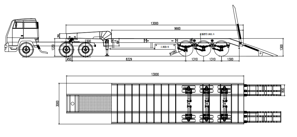 3 Axle Low Loader Truck Trailer for Sale in Jamaica