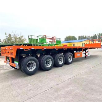 4 Axle Flatbed Trailer with Front Wall